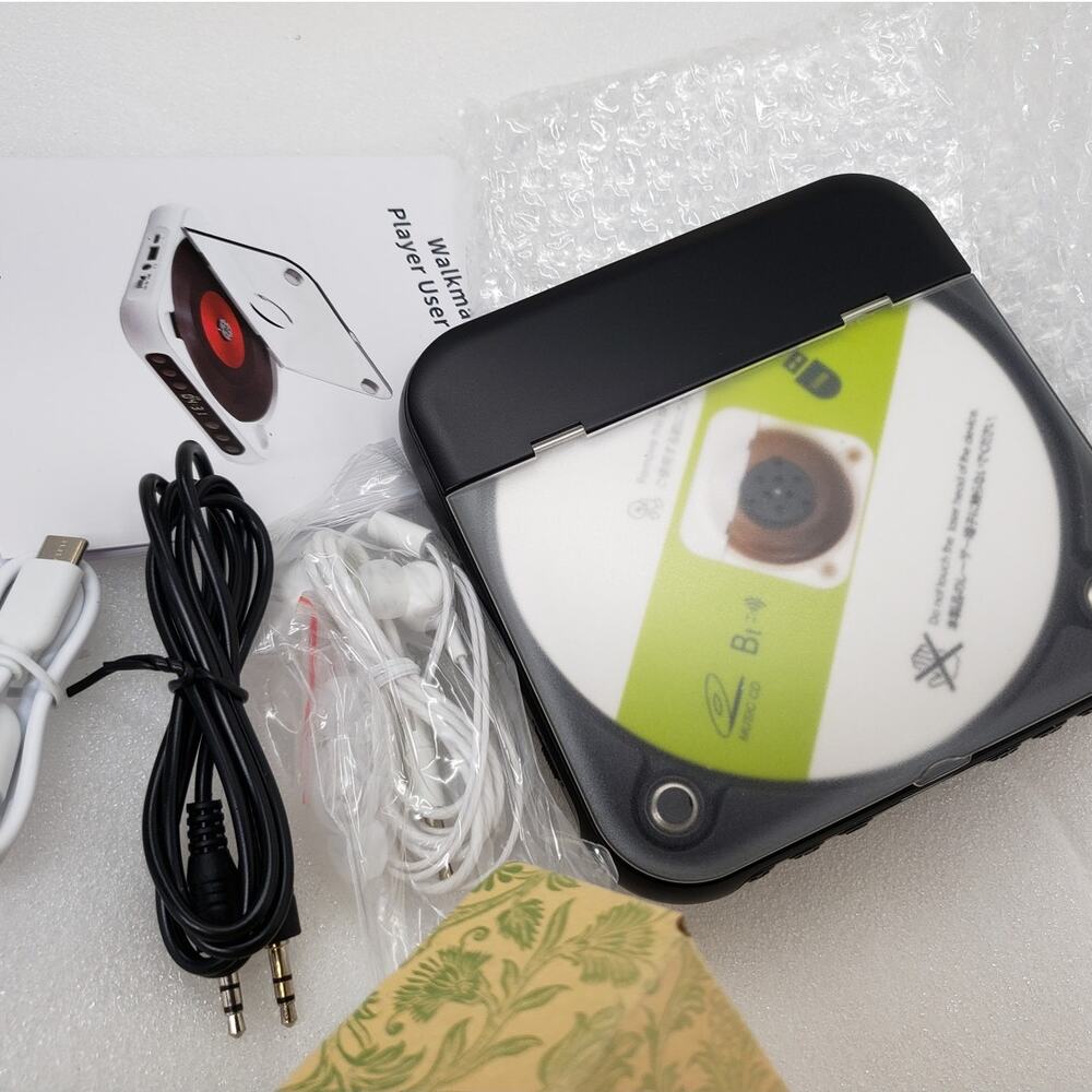 KC-918 Portable CD Player with Bluetooth & FM Radio (Black)
